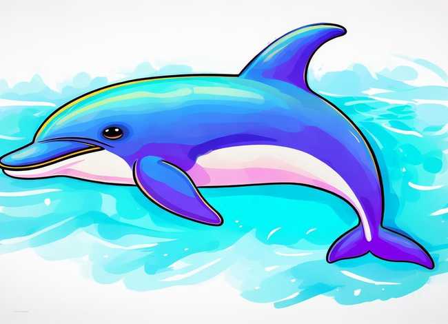 海豚儿童画又简单又漂亮；海豚儿童画又简单又漂亮图片