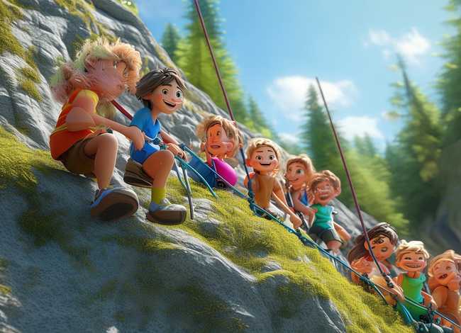 儿童攀岩故事动画（攀岩 儿童画）