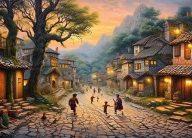 家乡故事绘画作品；家乡故事绘画作品图片