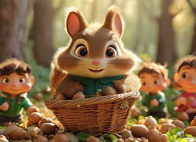 小松鼠儿童故事绘本，学会分享的小松鼠绘本故事