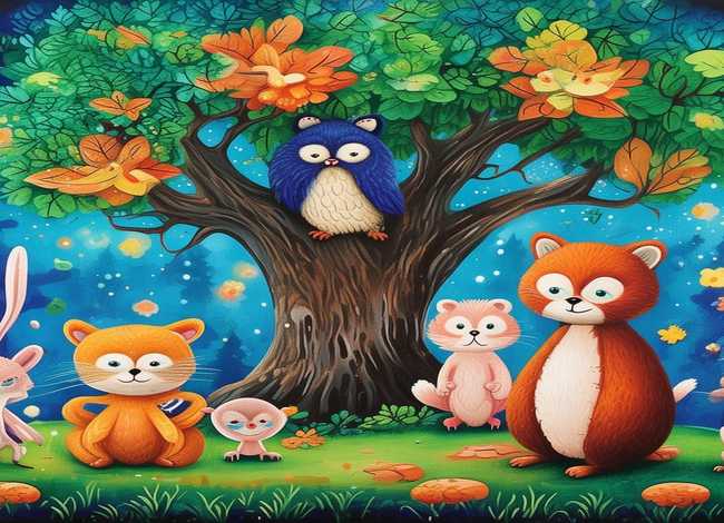 寓言故事儿童画6-12岁，寓言故事幼儿画