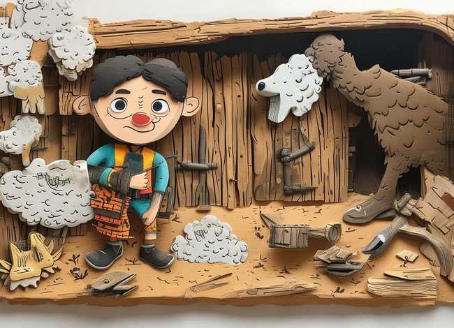 寓言故事亡羊补牢的立体手工画（寓言故事亡羊补牢手抄报简笔画）