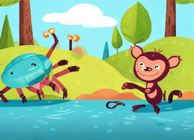 猴子螃蟹儿童故事、猴子和螃蟹绘本故事书
