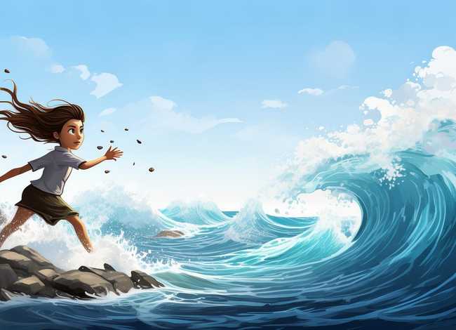 成语故事精卫填海儿童画图片；精卫填海的成语故事怎么讲