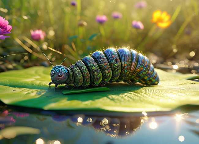 儿童故事毛毛虫倒影 毛毛虫幼儿故事