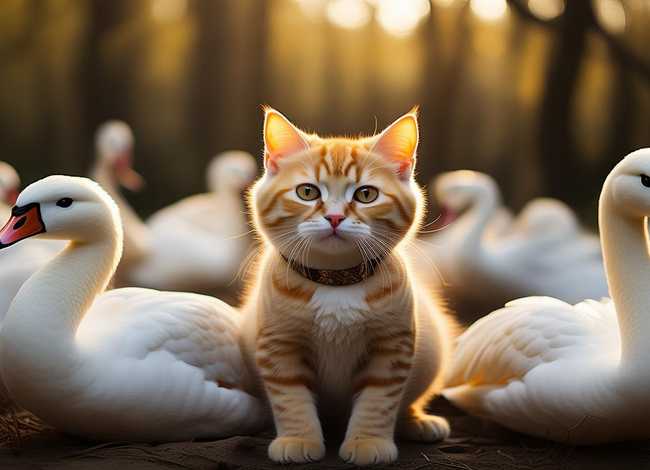 猫小帅故事野天鹅；猫小帅故事野天鹅图片大全