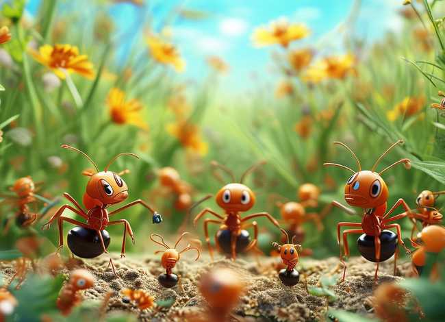 蚂蚁儿童画图片、儿童蚂蚁绘画图片范画