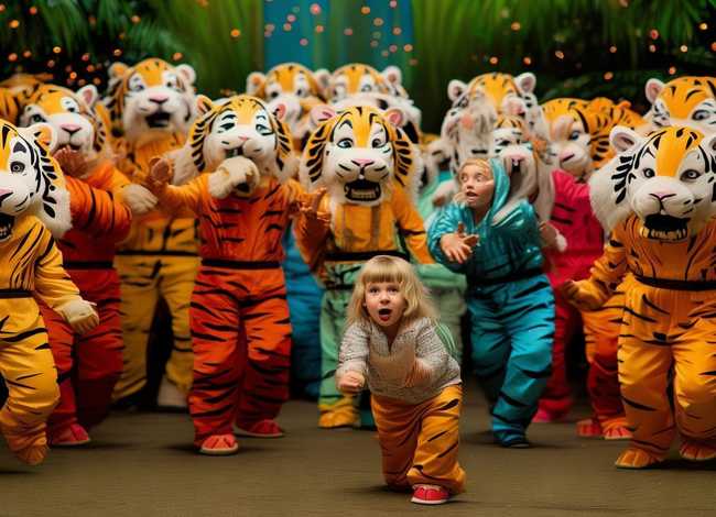 儿童老虎故事舞蹈；儿童舞蹈老虎老虎