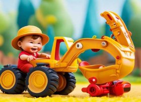 挖掘机故事儿童视频0-3岁 - 幼儿挖掘机动画视频小故事片