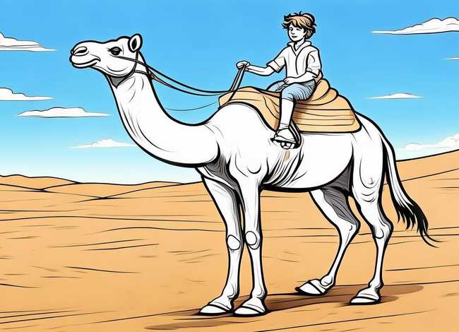 儿童骆驼线稿图 - 儿童骆驼线稿图片大全