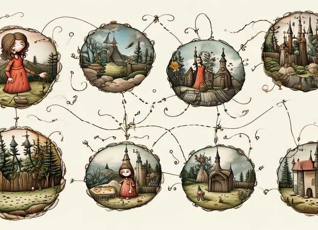 拇指姑娘故事情节结构图 - 拇指姑娘的故事情节图