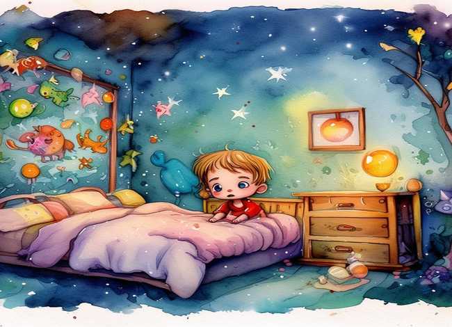 儿童水彩画睡前故事书 - 水彩故事插画图片