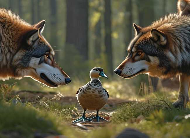 故事 狼、故事 狼和鸭子