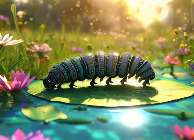 儿童故事毛毛虫倒影 毛毛虫幼儿故事