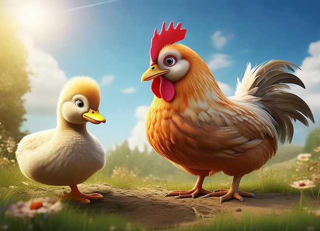 小公鸡和小鸭子的故事情节怎么画；小公鸡和小鸭子的故事情节怎么画图片