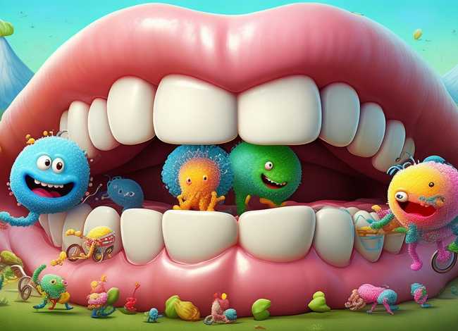 口腔细菌儿童故事 口腔细菌儿童画