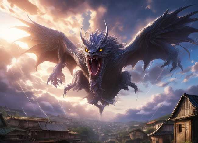 动画故事书（动画故事书有一个片段是日本的怪兽从天上掉下来）