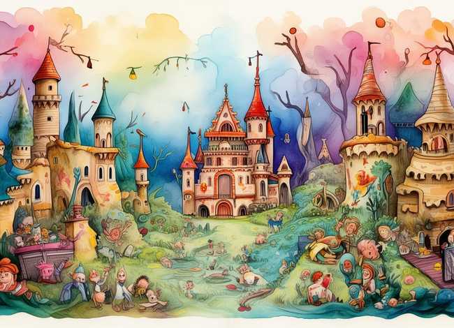 故事水粉画，故事书水粉画