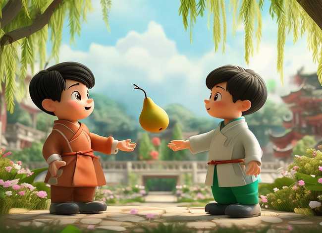 孔融让梨的故事幼儿版英文、孔融让梨的故事英文版mp3