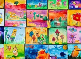 水粉儿童绘画、水粉儿童绘画图片大全