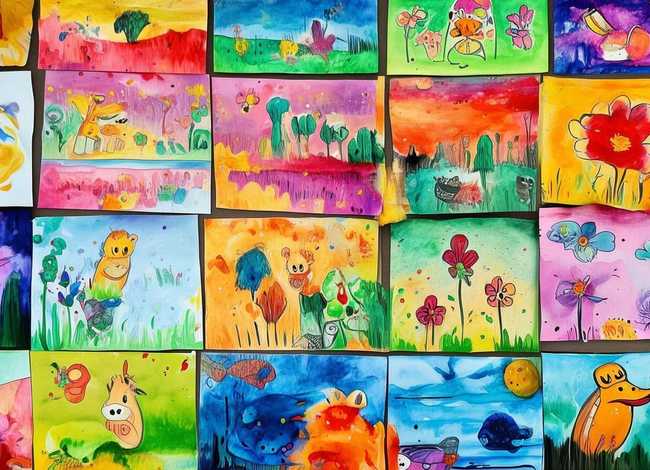 水粉儿童绘画、水粉儿童绘画图片大全