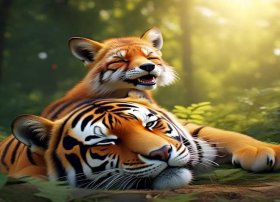 狐假虎威儿童画 - 狐假虎威儿童画图片