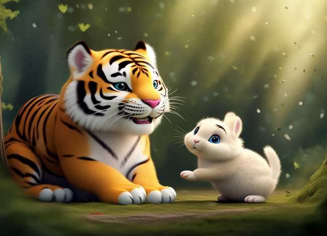 儿童故事老虎和兔子的故事、老虎和小兔子的故事