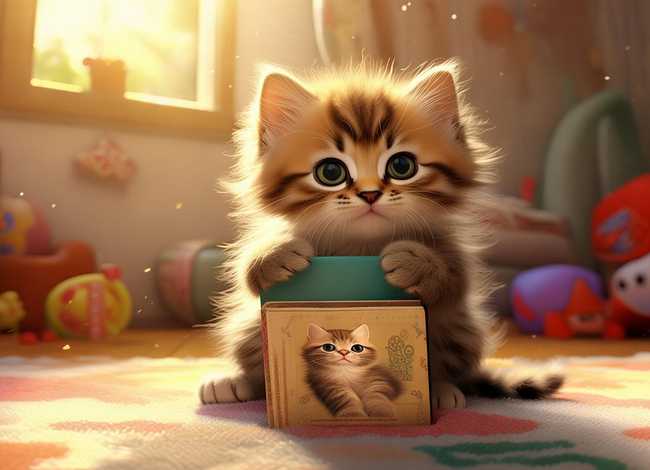 儿童绘本故事爱妈妈的小猫 - 爱妈妈的绘本故事图片