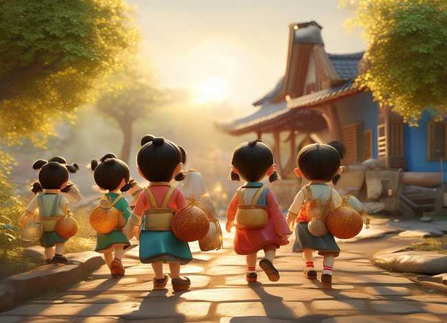 儿童故事葫芦娃，儿童故事葫芦娃上学