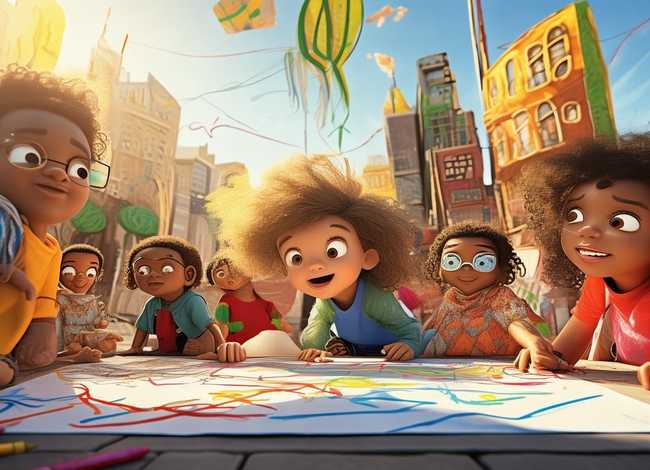 城市儿童画图片大全；城市幼儿画画简单大全