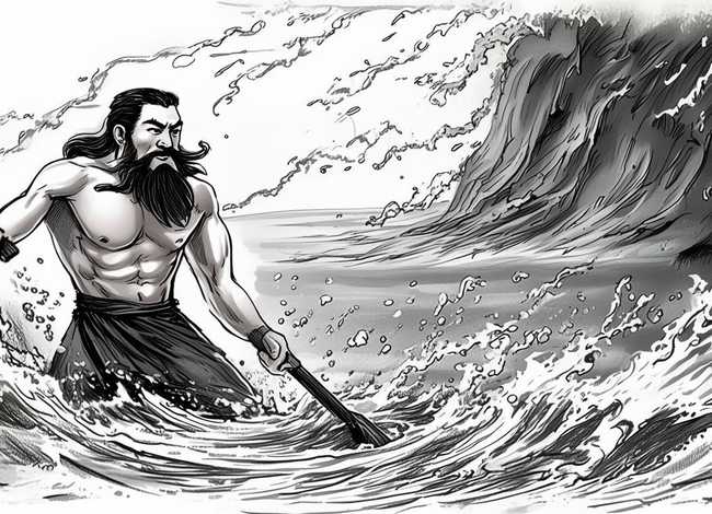 大禹治水的故事画片；大禹治水的故事画片简笔画