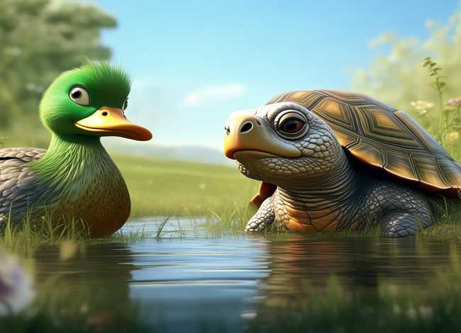乌龟与野鸭儿童故事；乌龟与野鸭的故事