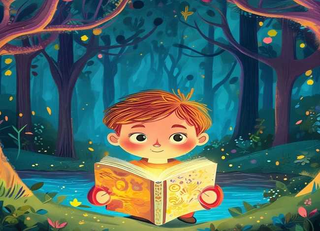 英文儿童故事手绘插画、英文故事少儿