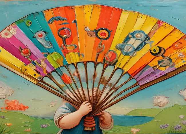 扇子画儿童6-12岁；扇子画儿童画简单~8岁