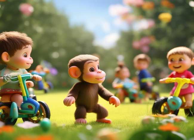 猴子故事儿童视频0-3岁早教 幼儿故事猴子学样视频