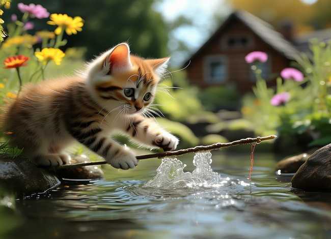 小猫钓鱼的故事完整版儿童视频 - 小猫钓鱼的视频故事视频