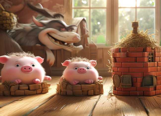 儿童学故事三只小猪（三只小猪的幼儿故事）