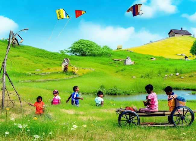 乡村儿童生活世界图景pdf，乡村生活儿童绘画图片