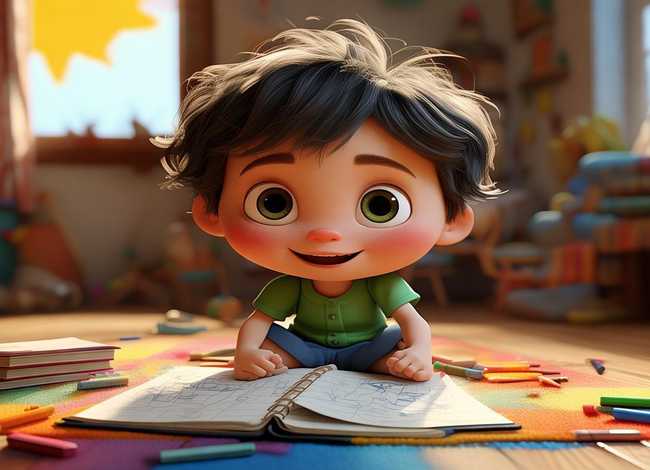 小孩讲故事简笔画、小孩讲故事简笔画图片