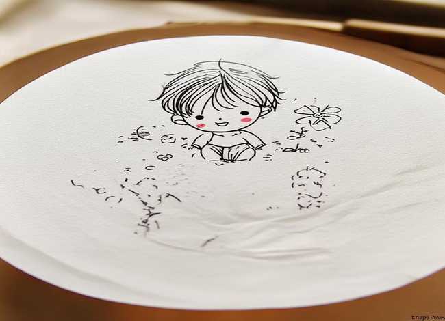 团扇画面儿童简笔画，团扇画面儿童简笔画图片