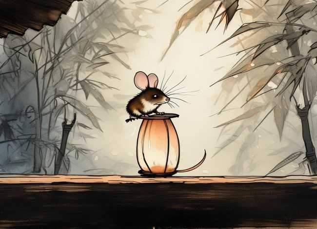 水墨画小故事 水墨画故事小老鼠上灯台