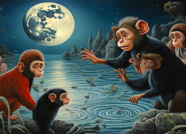 粤语儿童故事猴子捞月视频（猴子捞月寓言故事视频）