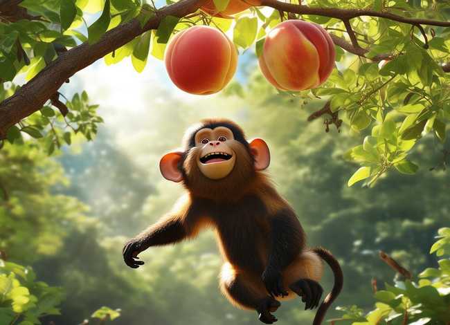 儿童故事大全猴子摘桃 - 幼儿故事猴子摘桃