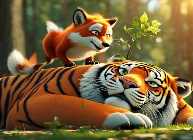 狐假虎威寓言儿童故事视频；寓言故事狐假虎威故事视频