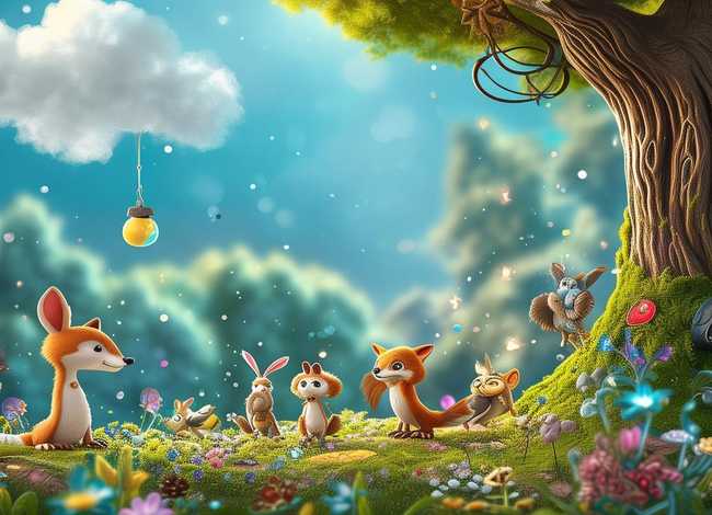 森林里的故事儿童画、森林里的故事幼儿故事