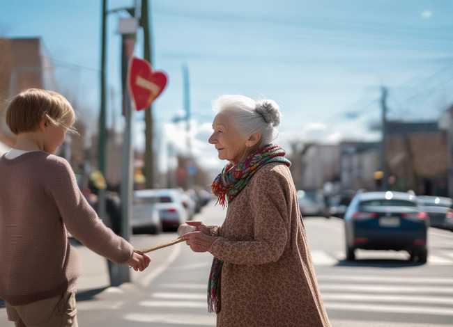 爱心故事简短 爱心故事简短图片老奶奶过马路