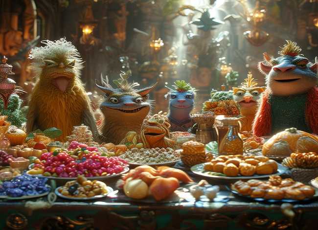 寓言故事丰盛饭菜 - 寓言故事丰盛饭菜图片