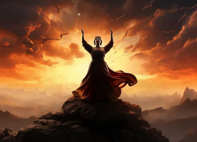 神话故事画图片，神话故事画图片女娲补天