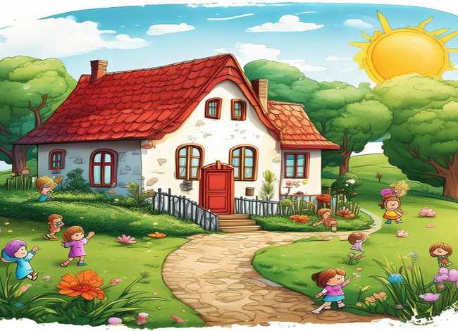 家乡的房子儿童故事、家乡的房子儿童画