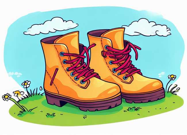 儿童靴子简笔画、靴子简笔画儿童画